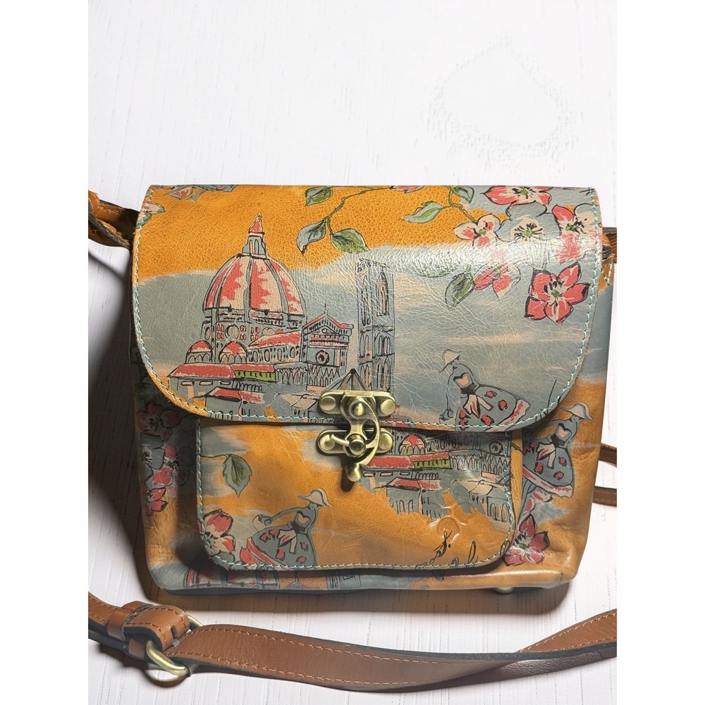Patricia Nash Leandra Crossbody Leather Purse Beautiful Girl Floral Design EUC